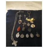 Group of Religious Pendants & Necklaces