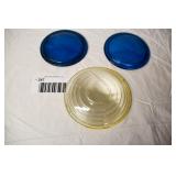 3 Railroad Glass Lenses- 2 Blue & 1 Clear
