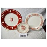 3 Cherry Plates