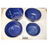 4 Metal Navy Blue Fiesta Mixing Bowls