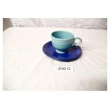 Original Fiesta Turquoise Cup & Cobalt Saucer