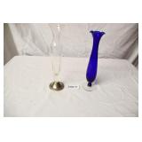 Sterling Base and Cobalt Vases