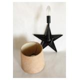 Cast Iron Star Sconce with Suede Shade