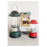 Three Coleman Fluorescent Lanterns