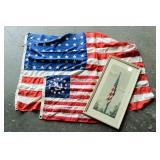 Vintage Patriotic Print and Flags