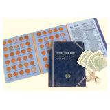 Wheat Penny Collection and $2 Bills