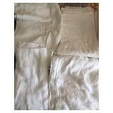 4 Large Linen Brocade Vintage Tablecloths