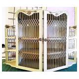 Ornate Beige and Gold Plastic Wall Cabinet