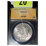 ANACS GRADED AU55 1899-O MORGAN SILVER DOLLAR