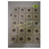 GROUP OF 4 BARBER AND 16 MERCURY SILVER DIMES