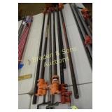 GROUP OF 7 WOOD CLAMPS FROM 50" LONG TO