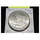 US 1890-S MORGAN SILVER DOLLAR. MS QUALITY