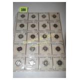 GROUP OF 13 BARBER SILVER DIMES FROM 1909-1916