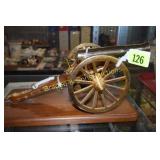 TABLE TOP BRASS CANON MUSIC BOX