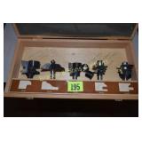 GROUP OF 5 FREUD 1/2" ROUTER BITS IN CARRY CASE