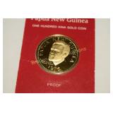 PAPUA NEW GUINEA PROOF 100 KINA GOLD COIN