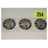 GROUP OF 5 ONE OUNCE SILVER ROUNDS FEATURING