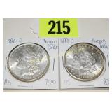 US 1886-P AND 1899-O MORGAN SILVER DOLLARS