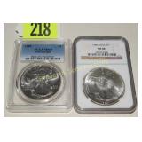 PCGS GRADED MS69  1989 SILVER EAGLE