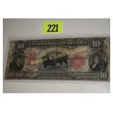 US SERIES 1901 $10.00 CURRENCY NOTE FEATURING