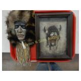 NATIVE AMERICAN SHADOW BOX AND WALL DECORATION