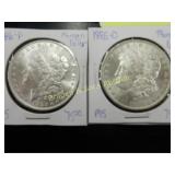 US 1885-O AND 1886-P MORGAN SILVER DOLLAR.