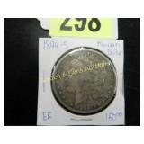 US 1894-S MORGAN SILVER DOLLAR. EF QUALITY