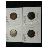 GROUP OF 4 BETTER QUALITY INDIAN HEAD PENNIES