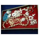 GROUP OF 2 TRAYS OF ASSTD COSTUME JEWELRY