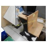 TABLE LAMP AND TINY SCHOOL CHAIR