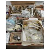 GROUP OF 2 BOXES OF HINGES, DRAWER PULLS