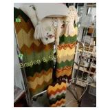 GROUP OF 4 AFGHANS AND ONE CROTCHET