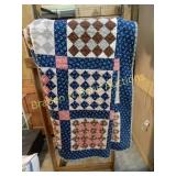 VINTAGE CUSTOM MADE 45" X 76" QUILT.