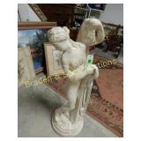 31" WHITE AND GOLD STATUE.