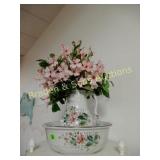 ANTIQUE WATER PITCHER AND BOWL.