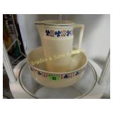 VINTAGE WATER PITCHER AND BOWL.