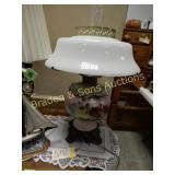 ANTIQUE HAND PAINTED TABLE LAMP.