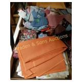 GROUP OF 4 BOXES OF ASSORTED LINENS.