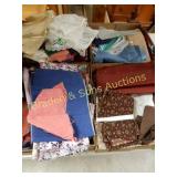 GROUP OF 4 BOXES OF ASSORTED LINENS.