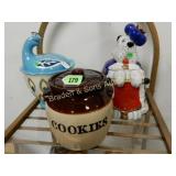GROUP OF 3 CONTEMPORARY COOKIE JARS.