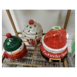 GROUP OF 3 CONTEMPORARY COOKIE JARS.