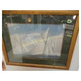 FRAMED 20" X 27" WATER COLOR BY RICHARD LANE.