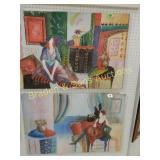 GROUP OF 2 UNFRAMED 24" X 36" PRINTS BY P HUNTER.