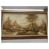 FRAMED 23" X 40" OIL ON CANVAS ROTHMAN.