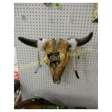 HANDPAINTED COW SKULL.