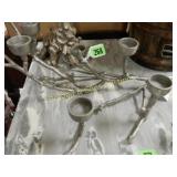 CUSTOM MADE METAL TABLE LAMP AND CANDLE HOLDER.