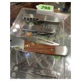 TRAY OF ASSTED POCKET KNIVES.