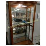 CONTEMPORARY 80" X 46" LIGHTED DISPLAY CASE.
