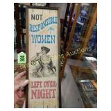 FRAMED 18" X 6" CONTEMPORARY SIGN.