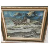 FRAMED 24" X 29" OIL ON CANVAS WESTERN PAINTING BY